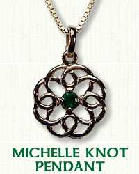 Celtic Michelle Knot pendant with stone