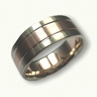 14kt Rose & White Gold Plain Style Wedding Band