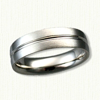 14kt White Gold Custom Engraved Wedding Band - 6.0 mm width  