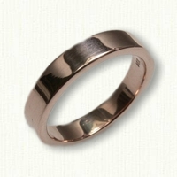 14kt Rose gold wedding band - plain -3.5 mm width  