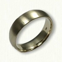 14kt Yellow Gold Plain Band Comfort Fit -  Brushed Finish-6.5 mm width