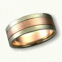 14kt Two Tone Custom Wedding Band - 7.0 mm width