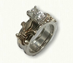 Fleur-de-lis Reverse Cradle Engagement Ring