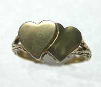 Ladies Double Heart Signet Ring #1515