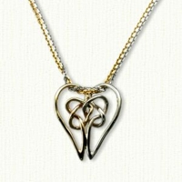 linked heart knot pendant