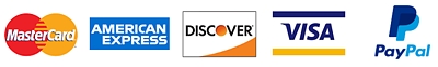 MasterCard, Visa, Discover, Amex & Paypal 