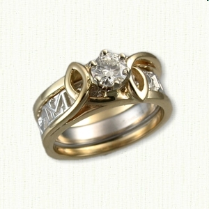 Celtic Two Point Loop Reverse Cradle Engagement Rings